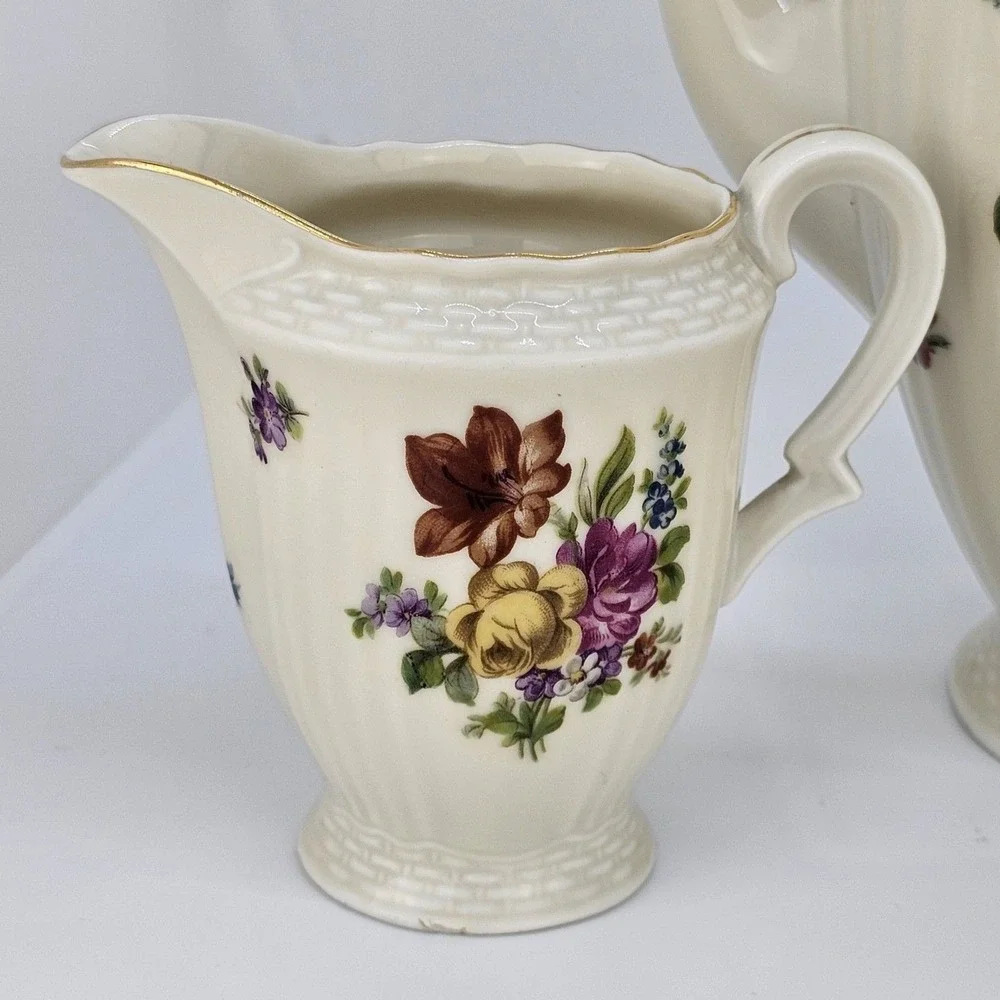 Epiag Czechoslovakia COFFEE TEA POT With Cream and Sugar Bowl China‎